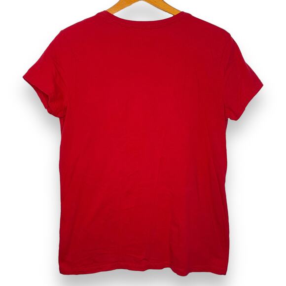 3/$20 Vintage Y2K Old Navy red American flag butterfly graphic logo tee SZ L - Picture 2 of 6